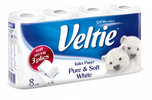 Veltie Bath Tissue White 8rolls 162pcs FSC Ecolabel (different formats)